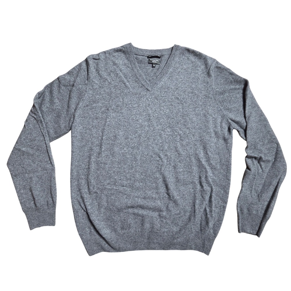 Mantovani Studio Mens 100% Italian Cashmere V-Neck Sweater XL Italy Quiet Luxury